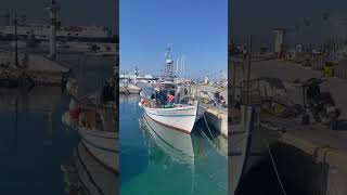 typical woodenboats fishingboat myrina limnos island [upl. by Sudnak]