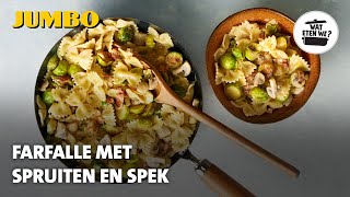 Wat eten we Farfalle met spruiten en spek [upl. by Hannover]