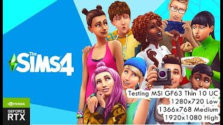 The Sims 4  Benchmark Gameplay On MSI GF63 Thin 10UC [upl. by Notffilc]