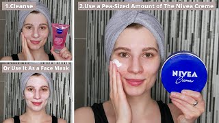 How to use Nivea Cream on the Face Body and as a Face Mask [upl. by Lidda]