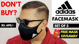 Adidas Face Mask  Adidas Face Cover  UNBOXING Tested amp Reviewed  Rs 699 Set of 3 India [upl. by Olemrac]