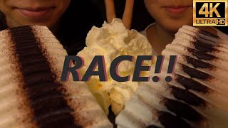 ASMR RACE Viennetta Ice Cream Cake No Talking Eating Sound 吃播먹방 4K [upl. by Negaet]