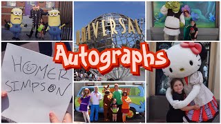 Character Autographs at Universal Studios Hollywood  Meets [upl. by Aehc]