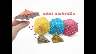 DIY Miniature Doll Mini Umbrella  Can Open amp Close [upl. by Noreik]