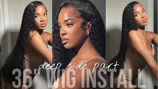 VACATION READY 32 INCH CURLY WIG INSTALL  WET LOOK💦  DEEP SIDE PART 🤎 🏝 Asteria Hair [upl. by Nnairol301]