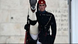 The Evzones Presidential Guard of Syntagma Square Athens Greece [upl. by Stiruc]