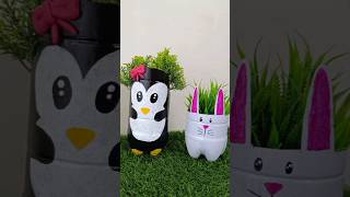 Diy Cute Animal Planter I Best out of waste I Plastic bottle craft 🐧 shorts planter diy [upl. by Air]