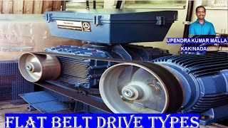 Flat Belt Drive Open Belt Drive and Cross Belt Drive [upl. by Eibreh]