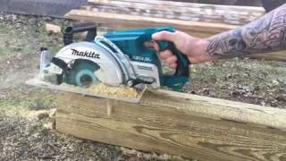 Makita DRS780Z 714quot Brushless 36V Rear Handle Circular Saw [upl. by Atteloj314]