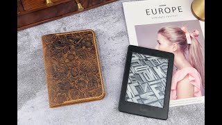 Women embossing leather kindle paperwhite caseleathercover kindle paperwhite [upl. by Eikcir365]