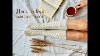 How to Knit Cable Knee Socks on Magic Loop  Tutorial by CozySocksStore [upl. by Nolyaw]