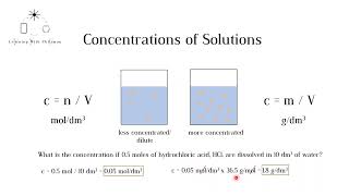 Concentrations of Solutions GCSE Chemistry [upl. by Sudnak]