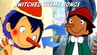 Pinocchio Series Intros with switched Theme Songs Multilanguage [upl. by Noguchi]