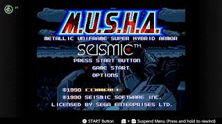 Musha metal uniframe super hybrid armor Sega genesis game mini playthrough [upl. by Blus135]