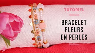 TUTORIEL  Bracelet Fleurs en Perles de Rocailles Miyuki [upl. by Aletsirc]