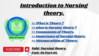 Introduction to Nursing theory in urdu PostRn 2nd semester Unit01part1 Nursing theory [upl. by Annabel567]