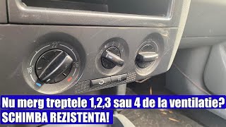 VW Skoda Fabia nu merg treptele 1 2 3 sau 4 de la ventilatie Schimba rezistenta trepte aeroterma [upl. by Ayotol562]