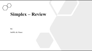 Simplex  Review and Special Case شرح [upl. by Otreblide]