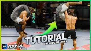 UFC 4 Top 10 Special AttacksMoves Tutorial and Guide for Beginners [upl. by Einaffets]