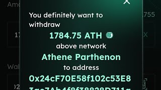 Athene Network Withdrawal Procedure  How to Withdraw Athene Token to Metamask [upl. by Blondell]