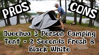 4K Quecha 2 Seconds Pop Up 3 Person Tent REVIEW PROS and CONS Not Sponsored Decathlon [upl. by Sibel]