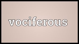 Vociferous Meaning [upl. by Amity]