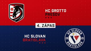 4zápas štvrťfinále HC Grotto Prešov  HC Slovan Braislava HIGHLIGHTS [upl. by Hgieleak834]