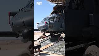 How do you unpack a helicopter from a plane See a C5M Super Galaxy offload cargo [upl. by Latoye]