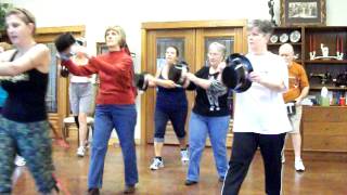 Pattys fitness class for seniors using hats as props [upl. by Brooking]