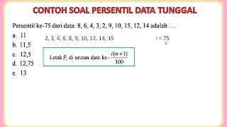 Contoh soal persentil data tunggal dan jawabannya [upl. by Alejoa]