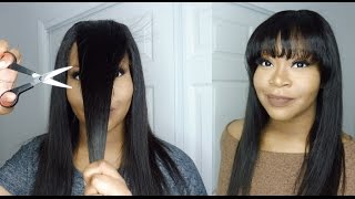 How To Cut Perfect Fringe Bangs  Aliexpress Malaysian Straight Hair [upl. by Notlih]