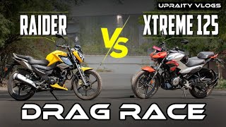 Hero Xtreme 125R vs Tvs Raider 125  Drag race [upl. by Eleets]