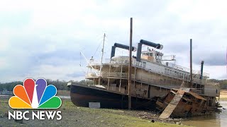 Mississippi River Low Water Levels Reveal Sunken Casino Riverboat [upl. by Neufer168]