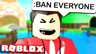 BANNING PEOPLE WITH ROBLOX ADMIN COMMANDS [upl. by Alliw]