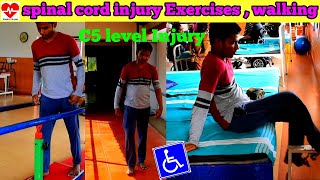 Spinal cord injury Quadriparesis Exercises walking without support [upl. by Mark559]