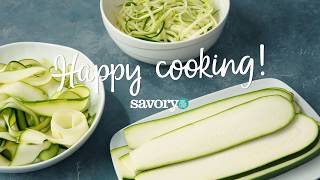 How to Make Zucchini Noodles  SavoryOnline [upl. by Sialac]