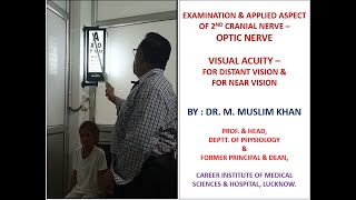 EXAMINATION OF 2ND CRANIAL NERVE OPTIC NERVE  VISUAL ACUITY ITS VIVA VOCE  BY DR MUSLIM KHAN [upl. by Reinaldo]