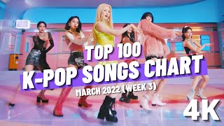 TOP 100 KPOP SONGS CHART  MARCH 2022 WEEK 3 4K [upl. by Ahsemak]