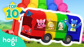 Wheels on the Bus  More Nursery Rhymes  BEST SONGS and COLORS of BUS 🚌｜Pinkfong amp Hogi [upl. by Dirtsa]