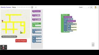 Blockly Games Maze level 9 solution [upl. by Zemaj]