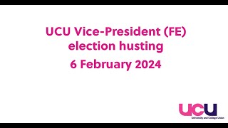 UCU Vice President election hustings 2024 [upl. by Ladew352]