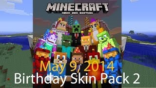 Minecraft Xbox 360 Birthday Skin Pack 2014 [upl. by Nicolette]