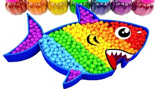 How To Make Amazing Rainbow Baby Shark Bathtub With Mixing Beads [upl. by Cloe665]