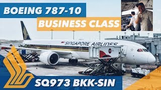 BOEING 78710 Dreamliner Singapore Airlines NEW Business Class FLIGHT REVIEW SQ973 220418 [upl. by Naldo]