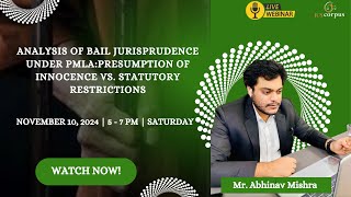 Analysis of Bail Jurisprudence under PMLA Presumption of Innocence vs Statutory Restrictions [upl. by Elinad721]