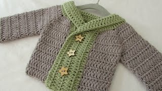 How to crochet a baby  childrens chunky winter sweater [upl. by Tor73]