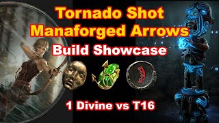 POE 322 Tornado Shot Manaforged Arrows Deadeye  1 Divine vs T16 [upl. by Ennaeirb]