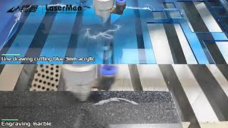 LaserMen LM90601 80W CO2 laser cutting engraving machine engraving marble and cutting acrylic [upl. by Nitsug]