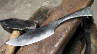 DIY Blacksmith Forging a Rebar Skinning or Feasting Knife with Hamon [upl. by Ermey]