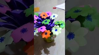 How to make a flower pot with Craft paper diy flowercraft craftyideas youtubeshorts shortfeed [upl. by Leidag]